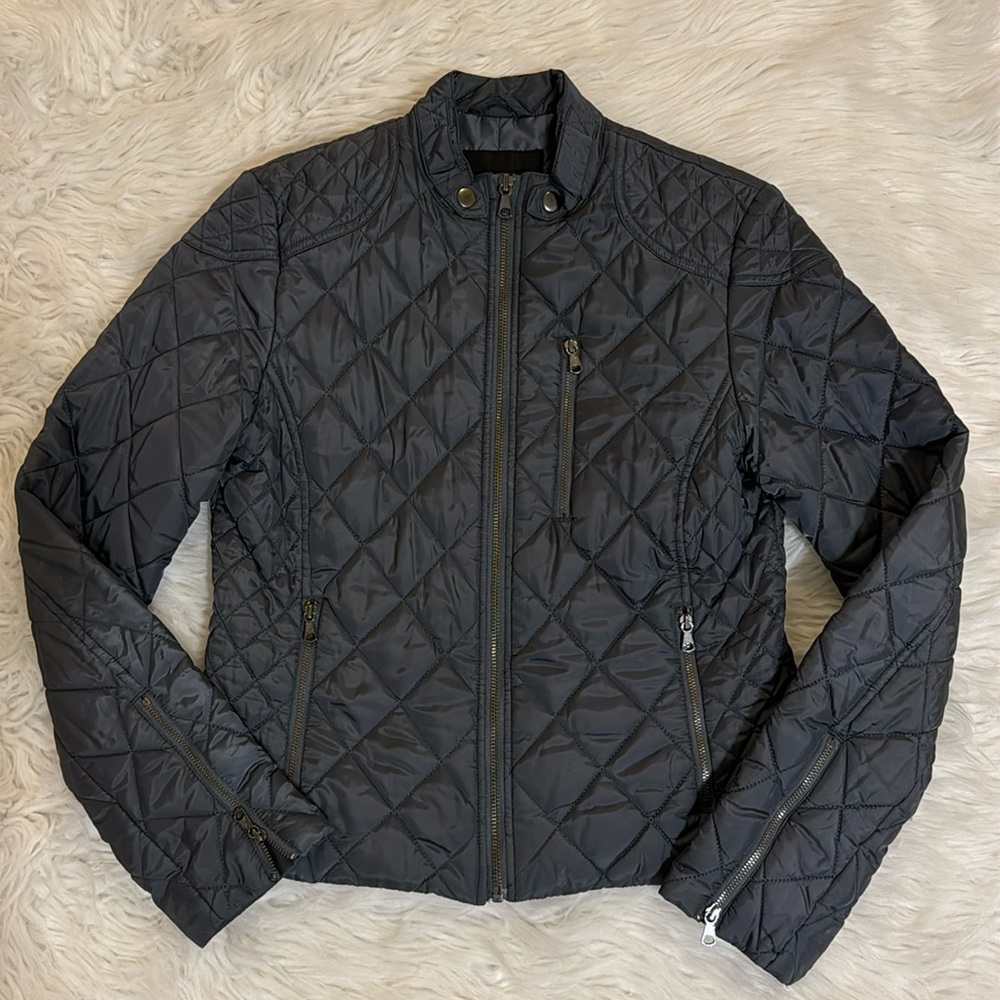 Banana Republic puffer jacket size small color oil gray